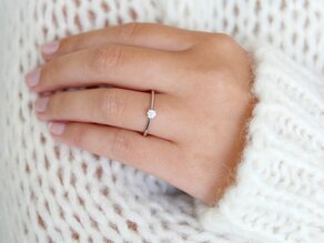 Verlobungsring Heaven 4 in Silber 925/- mit Labordiamant 0,15ct E/VS