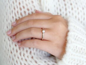 Verlobungsring Heaven 4 in 9K Weißgold mit Diamant 0,20ct D/IF
