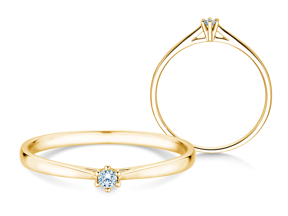 Verlobungsring Heaven 6 Petite in 14K Gelbgold mit Diamant 0,07ct G/SI