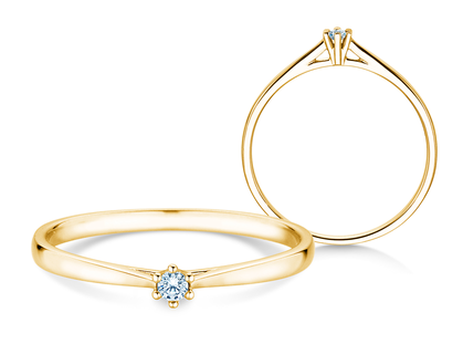 Verlobungsring Heaven 6 Petite in 14K Gelbgold mit Diamant 0,035ct G/SI