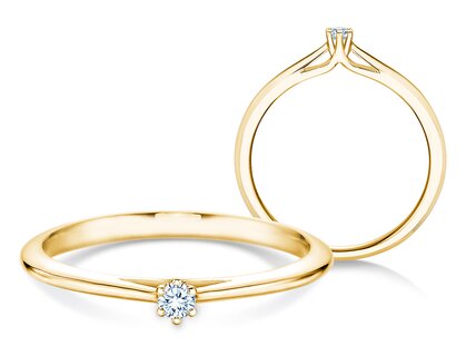 Verlobungsring Heaven 6 in 18K Gelbgold mit Diamant 0,05ct G/SI