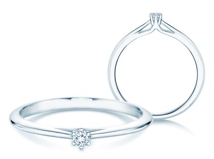 Verlobungsring Heaven 6 in Silber 925/- mit Diamant 0,07ct