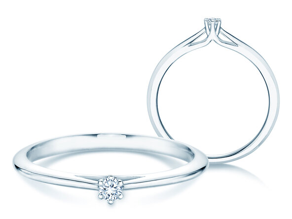 Verlobungsring Heaven 6 in 14K Weißgold mit Diamant 0,07ct