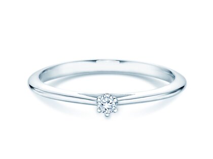 Verlobungsring Heaven 6 in 14K Weißgold mit Diamant 0,07ct