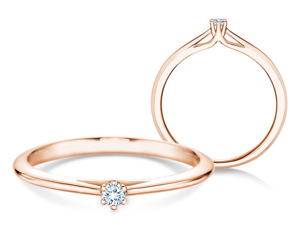 Verlobungsring Heaven 6 in 18K Roségold mit Diamant 0,05ct H/SI