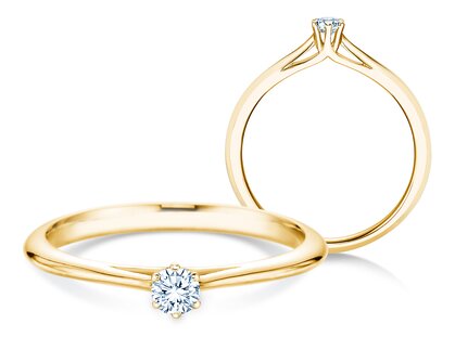 Verlobungsring Heaven 6 in 14K Gelbgold mit Diamant 0,10ct G/SI