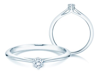 Verlobungsring Heaven 6 in 14K Weißgold mit Diamant 0,10ct G/SI