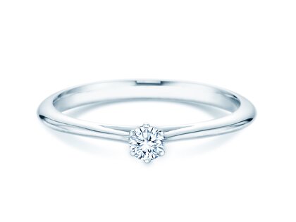 Verlobungsring Heaven 6 in 14K Weißgold mit Diamant 0,10ct G/SI