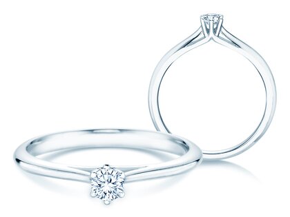 Verlobungsring Heaven 6 in Silber 925/- mit Labordiamant 0,15ct E/VS