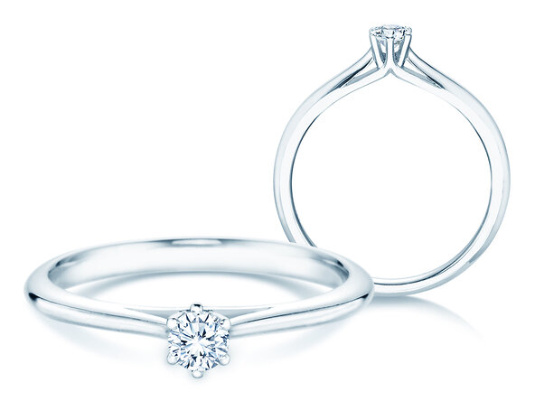 Verlobungsring Heaven 6 in Silber 925/- mit Labordiamant 0,15ct E/VS