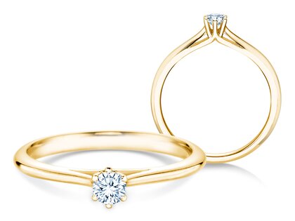 Verlobungsring Heaven 6 in 14K Gelbgold mit Diamant 0,15ct H/SI