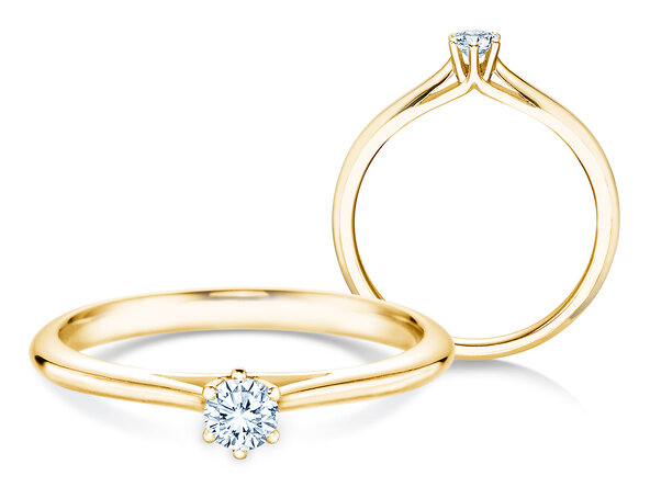 Verlobungsring Heaven 6 in 14K Gelbgold mit Diamant 0,15ct H/SI