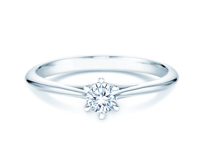 Verlobungsring Heaven 6 in 9K Weißgold mit Diamant 0,25ct H/SI