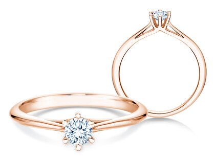 Verlobungsring Heaven 6 in 18K Roségold mit Diamant 0,25ct G/SI