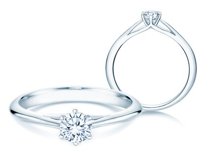 Verlobungsring Heaven 6 in 14K Weißgold mit Diamant 0,30ct G/SI