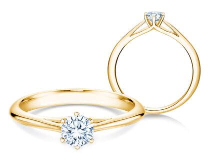 Verlobungsring Heaven 6 in 18K Gelbgold mit Diamant 0,30ct H/SI