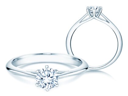 Verlobungsring Heaven 6 in 18K Weißgold mit Diamant 0,50ct D/IF