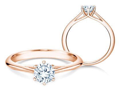 Verlobungsring Heaven 6 in 14K Roségold mit Diamant 0,50ct H/SI