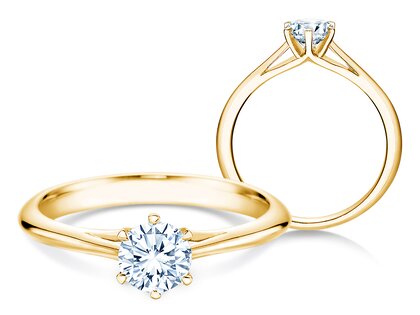 Verlobungsring Heaven 6 in 9K Gelbgold mit Diamant 0,50ct H/SI