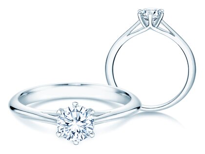 Verlobungsring Heaven 6 in 9K Weißgold mit Diamant 0,60ct H/SI