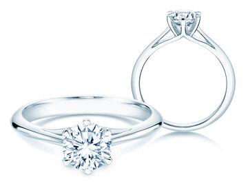 Verlobungsring Heaven 6 in 9K Weißgold mit Diamant 1,00ct H/SI