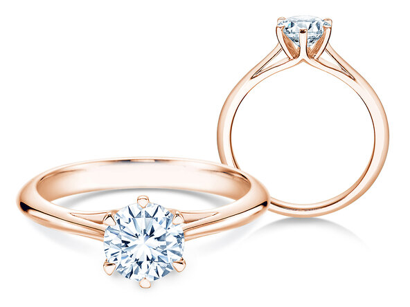 Verlobungsring Heaven 6 in 14K Roségold mit Diamant 1,00ct G/SI