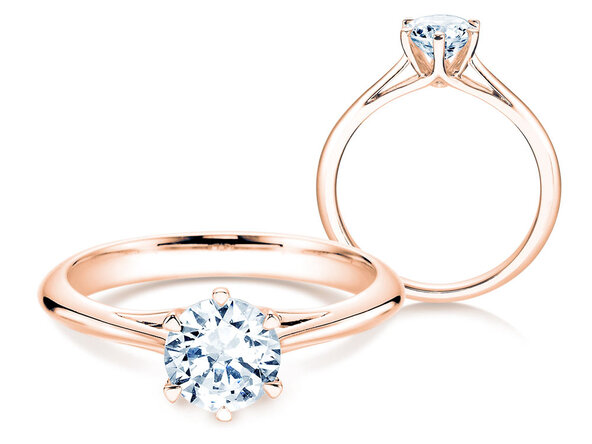 Verlobungsring Heaven 6 in 14K Roségold mit Labordiamant 1,00ct E/VS