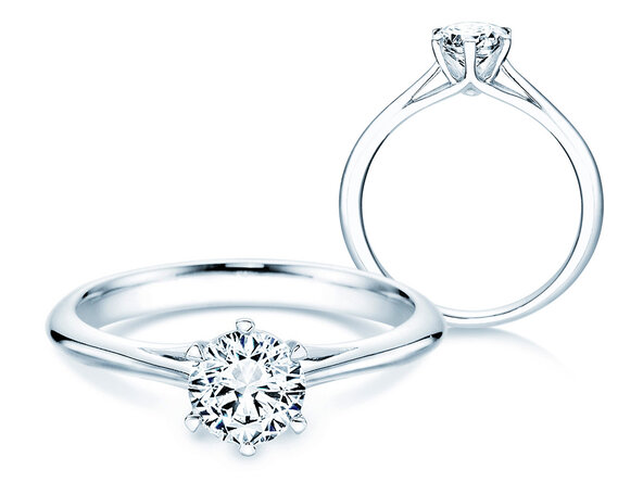 Verlobungsring Heaven 6 in 9K Weißgold mit Labordiamant 0,75ct E/VS