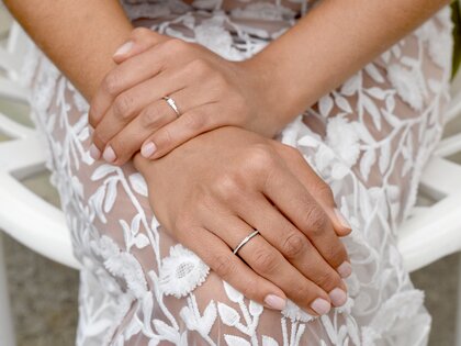 Verlobungsring Love in 14K Weißgold mit Diamant 0,07ct G/SI