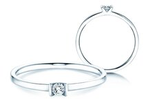 Verlobungsring Love in 14K Weißgold mit Diamant 0,07ct G/SI