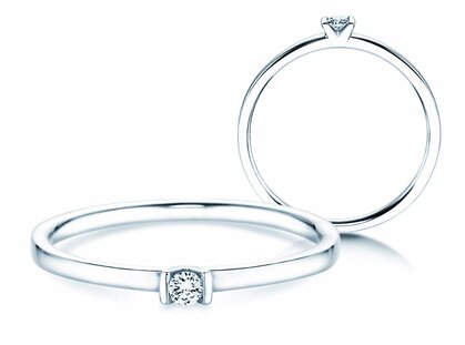 Verlobungsring Love in 14K Weißgold mit Diamant 0,04ct