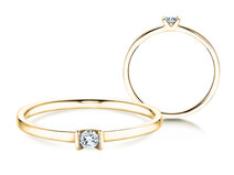 Verlobungsring Love in 14K Gelbgold mit Diamant 0,04ct G/SI