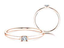 Verlobungsring Love in 14K Roségold mit Diamant 0,04ct G/SI