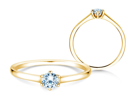 Verlobungsring Madison in 14K Gelbgold mit Diamant 0,15ct H/SI