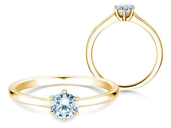 Verlobungsring Madison in 14K Gelbgold mit Labordiamant 0,50ct E/VS