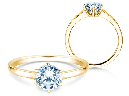 Verlobungsring Madison in 14K Gelbgold mit Labordiamant 2,00ct E/VS