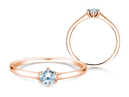 Verlobungsring Madison in 14K Roségold mit Diamant 0,20ct G/IF
