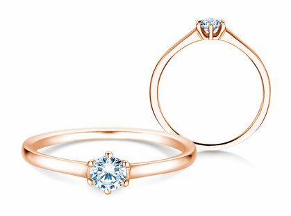 Verlobungsring Madison in 18K Roségold mit Diamant 0,20ct G/SI