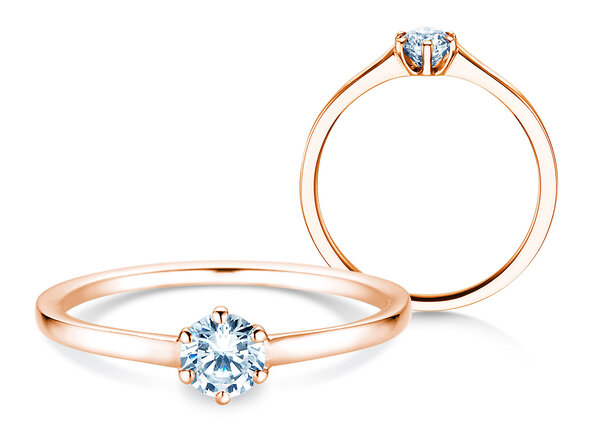 Verlobungsring Madison in 14K Roségold mit Diamant 0,25ct H/SI