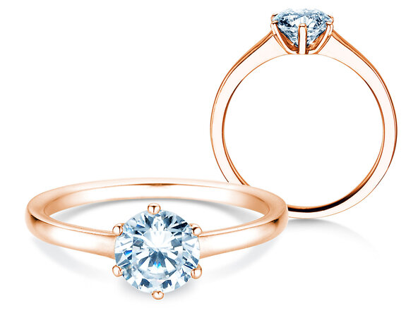 Verlobungsring Madison in 14K Roségold mit Diamant 1,00ct H/SI