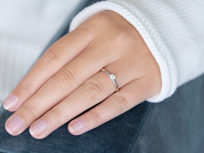 Verlobungsring Melody in Silber 925/- mit Labordiamant 0,15ct E/VS