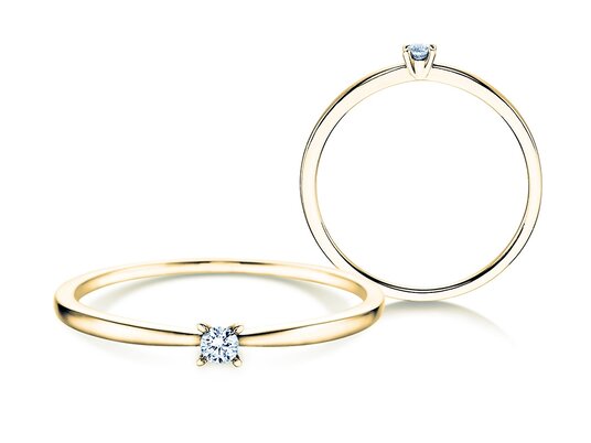 Verlobungsring Modern Petite in 14K Weißgold mit Diamant 0,05ct G/SI