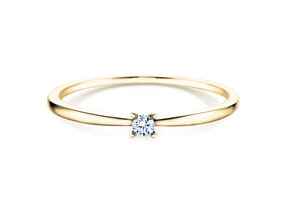Verlobungsring Modern Petite in 14K Gelbgold mit Diamant 0,05ct G/SI