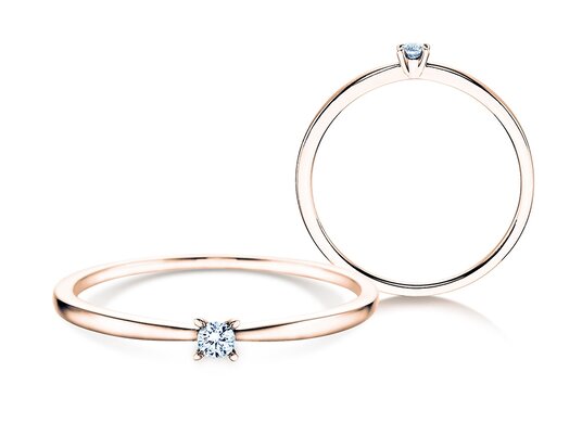 Verlobungsring Modern Petite in 14K Weißgold mit Diamant 0,05ct G/SI