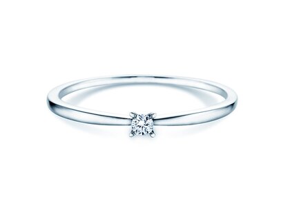 Verlobungsring Modern Petite in 14K Weißgold mit Diamant 0,05ct G/SI