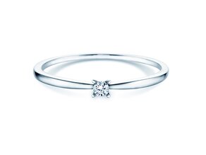 Verlobungsring Modern Petite in 14K Weißgold mit Diamant 0,05ct G/SI