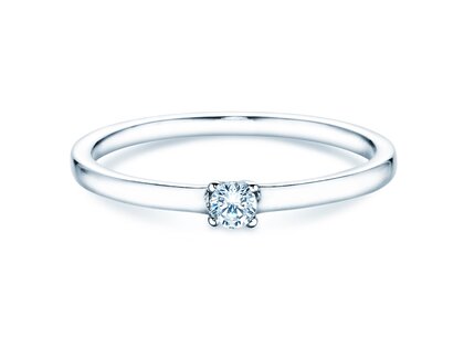 Verlobungsring Modern Petite in 14K Weißgold mit Diamant 0,08ct G/SI