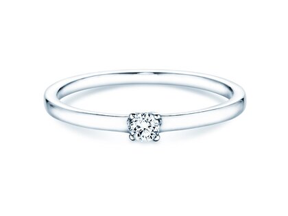 Verlobungsring Modern Petite in 14K Weißgold mit Diamant 0,08ct G/SI