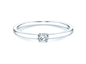 Verlobungsring Modern Petite in 14K Weißgold mit Diamant 0,08ct G/SI