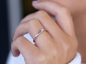 Verlobungsring Modern in Silber 925/- mit Diamant 0,05ct G/SI